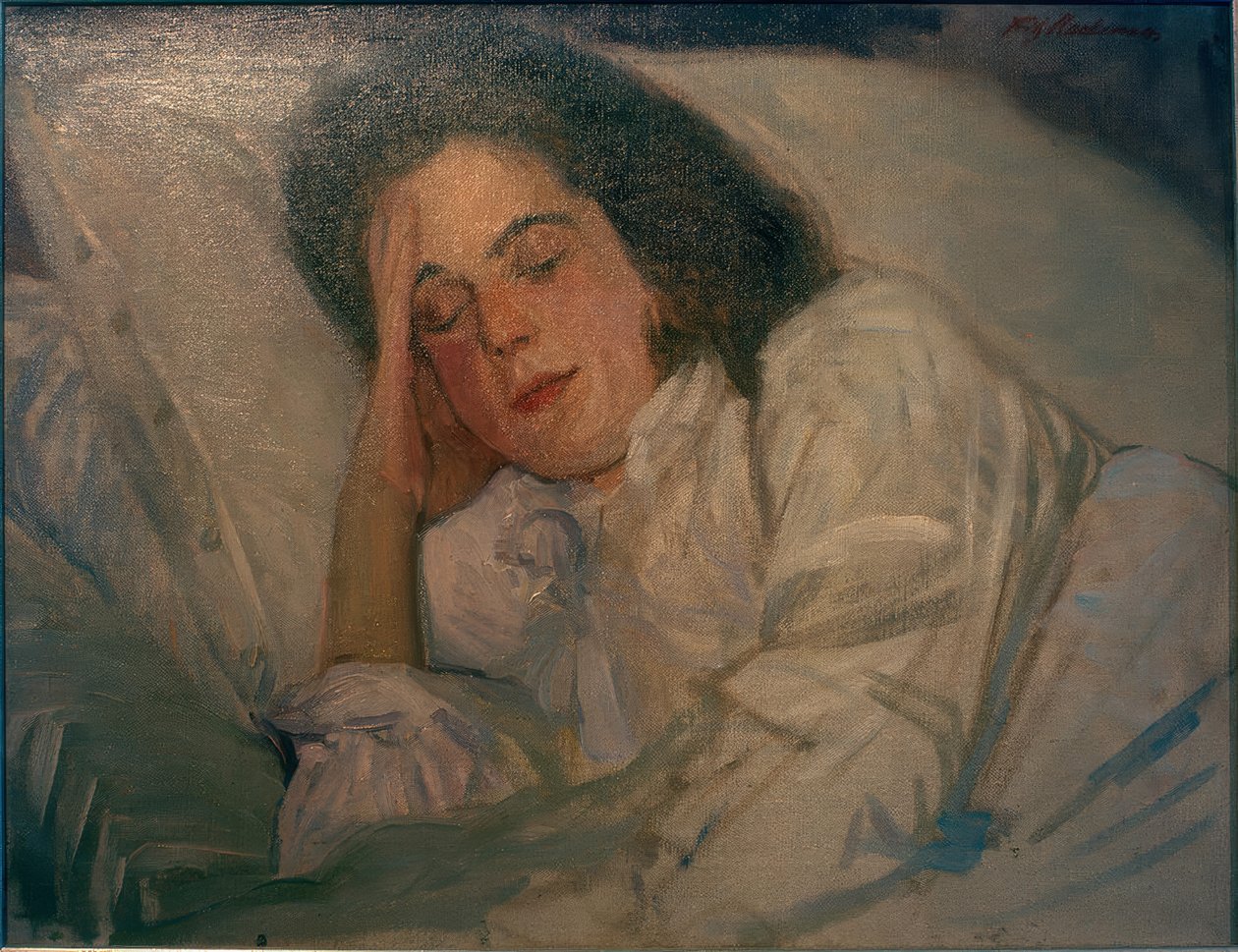 Porträt der schlafenden Alexandra von Fritz Mackensen