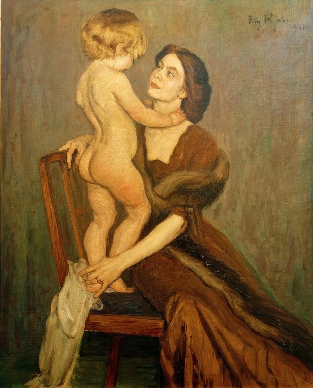 Dame mit Kind von Fritz Rhein