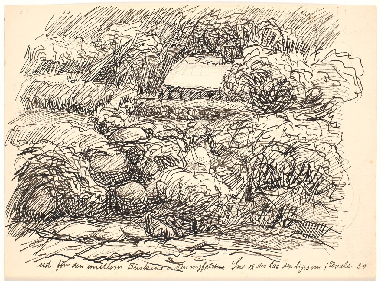 Vor dem zwischen den Büschen... von Fritz Syberg