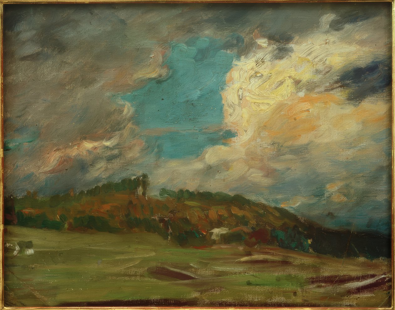 Landschaftsstudie (Landschaft mit Wolken) von Fritz von Uhde