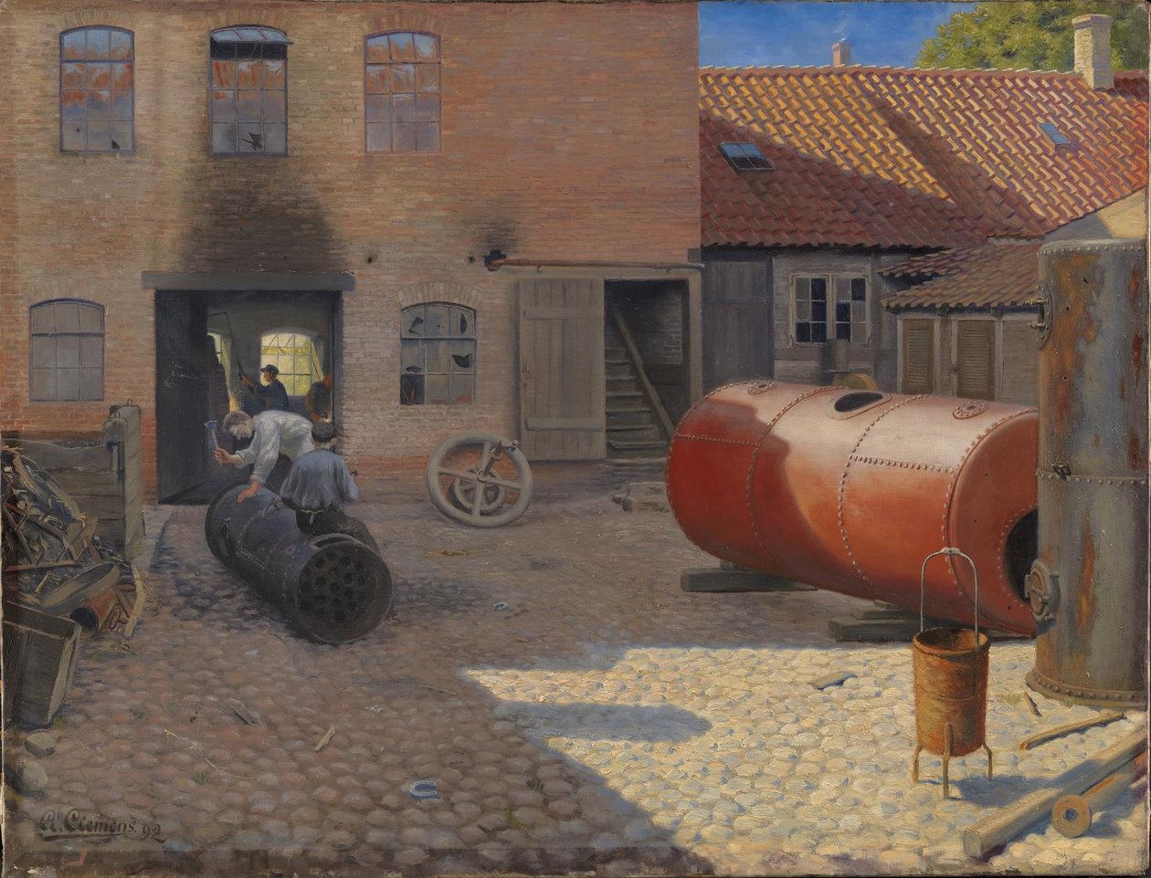 Hofinterieur einer Maschinenfabrik in einer Provinzstadt von G.A. Clemens
