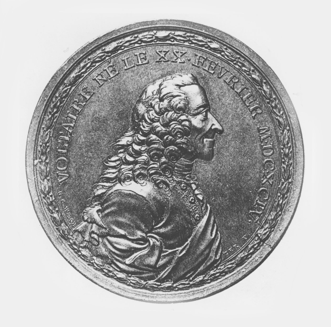 Medaille von Voltaire, ca. 1770 von G.C. Wachter