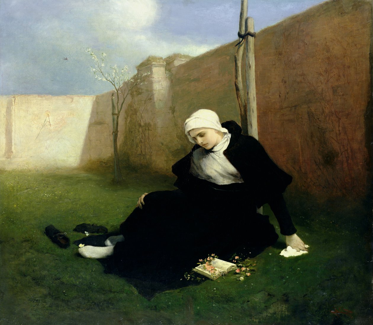 Die Nonne im Klostergarten, 1869 von Gabriel Max
