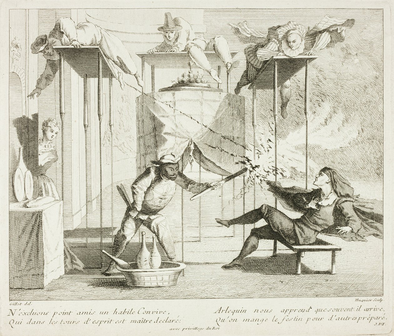 Tafel aus Livre de Scènes Comiques von Gabriel Huquier