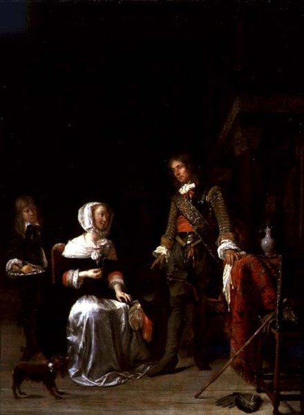 Ein Soldat besucht eine junge Dame von Gabriel Metsu