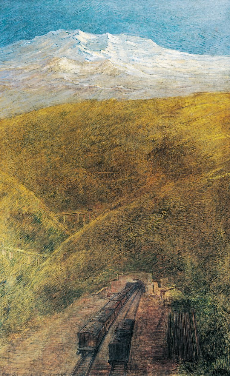 Tunnel in den Alpen von Gaetano Previati