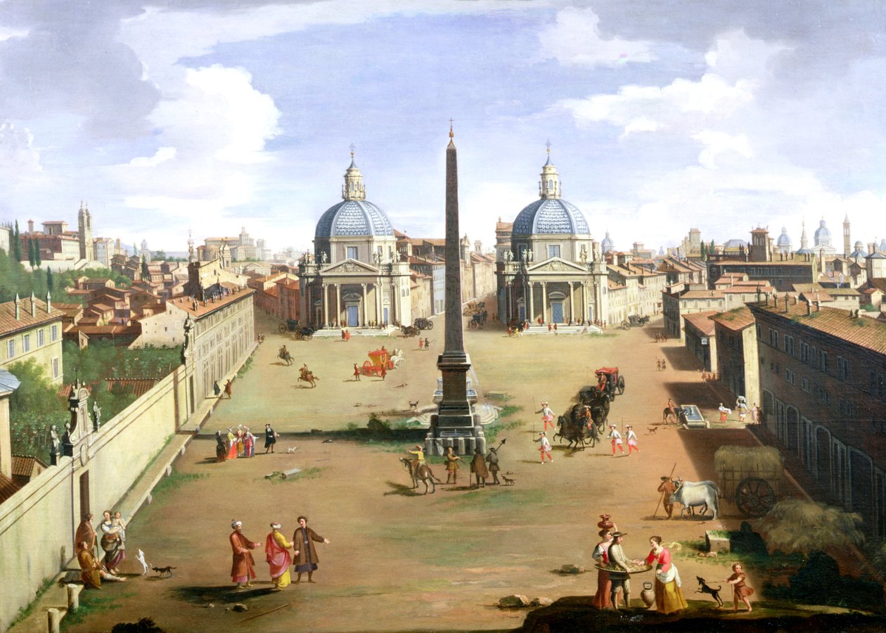 Ansicht der Piazza del Popolo in Rom von Gaspar van Wittel