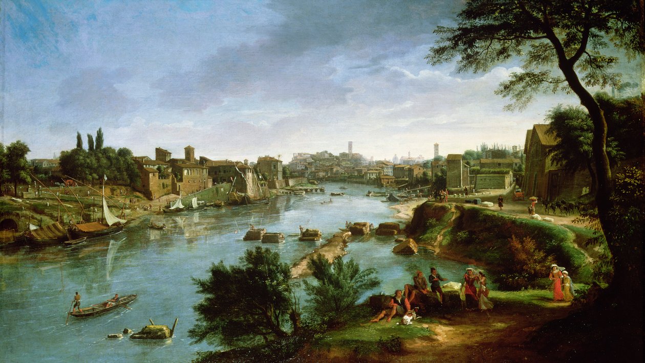 Ansicht des Tibers in Rom von Gaspar van Wittel