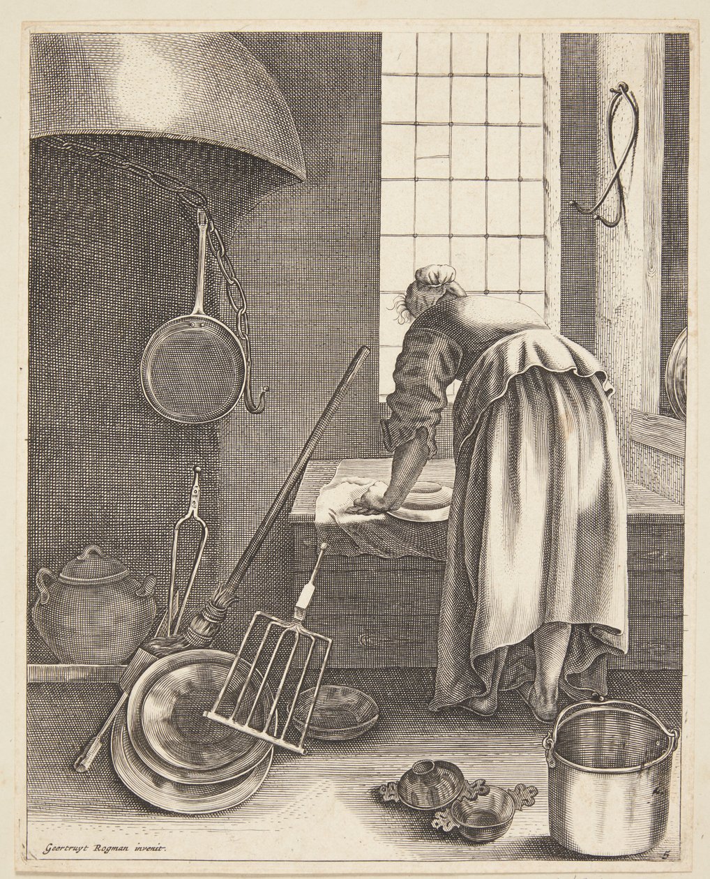 Eine Frau, die putzt von Geertruyt Roghman
