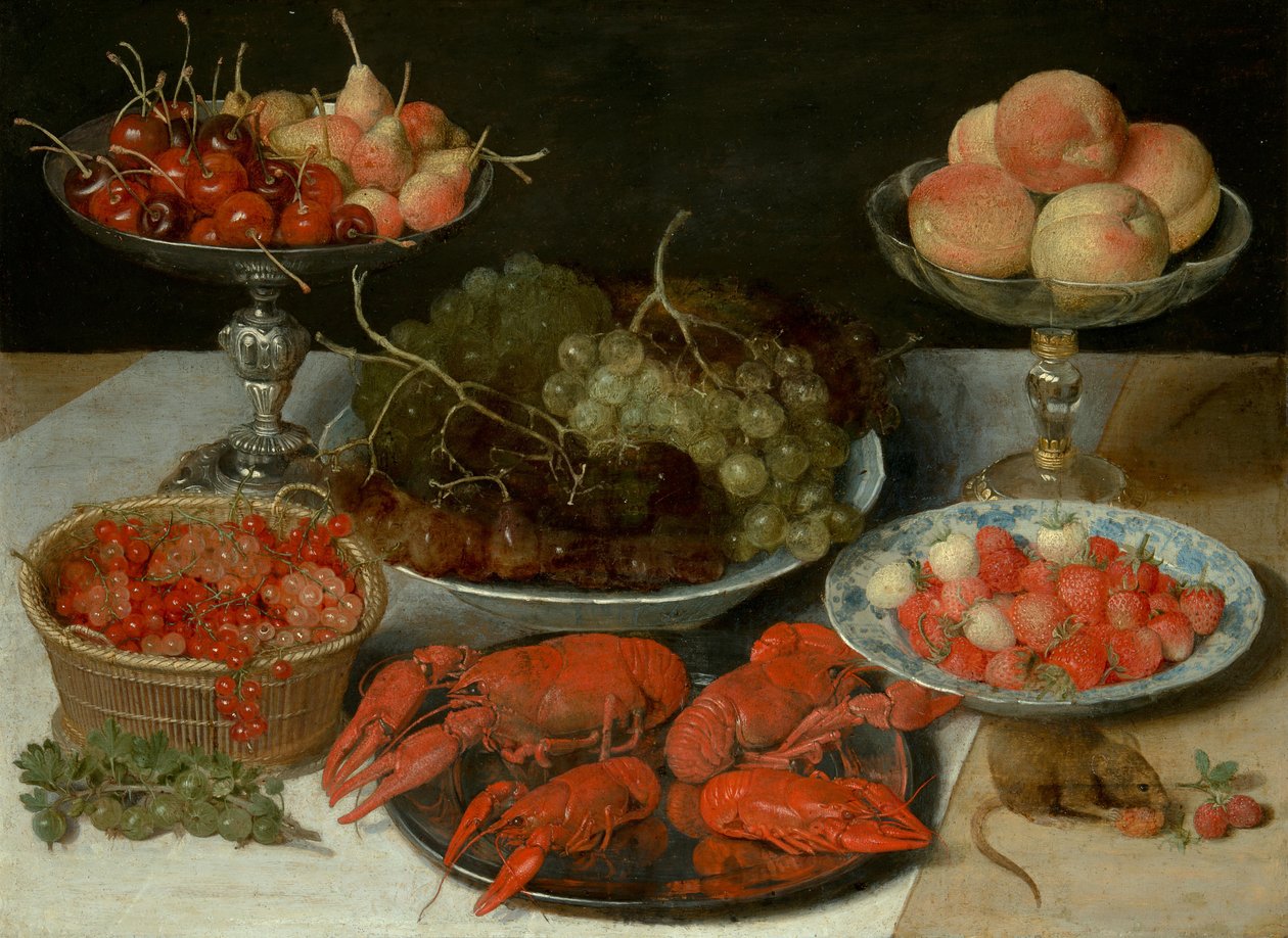 Stillleben mit Obst und Flusskrebs von Georg Flegel