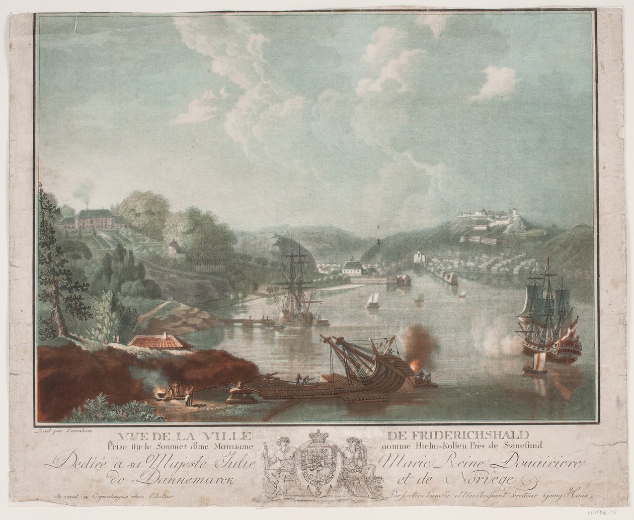 Ansicht der Stadt Frederikshald von Georg Haas