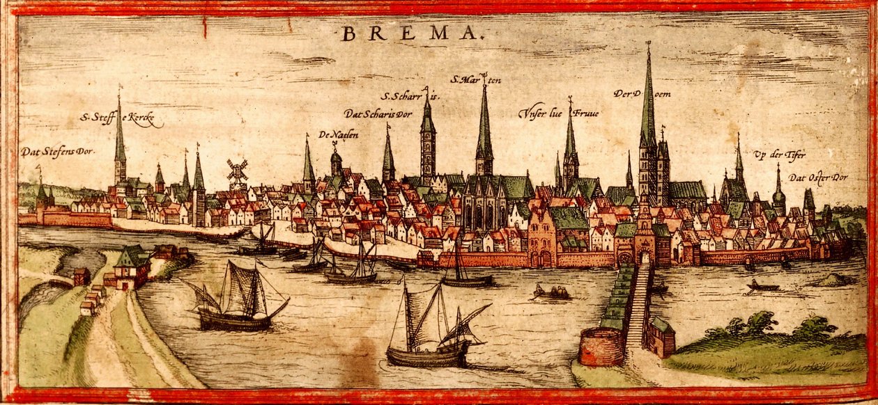 Bremen von Georg and Hogenberg Franz (1535 90) Braun