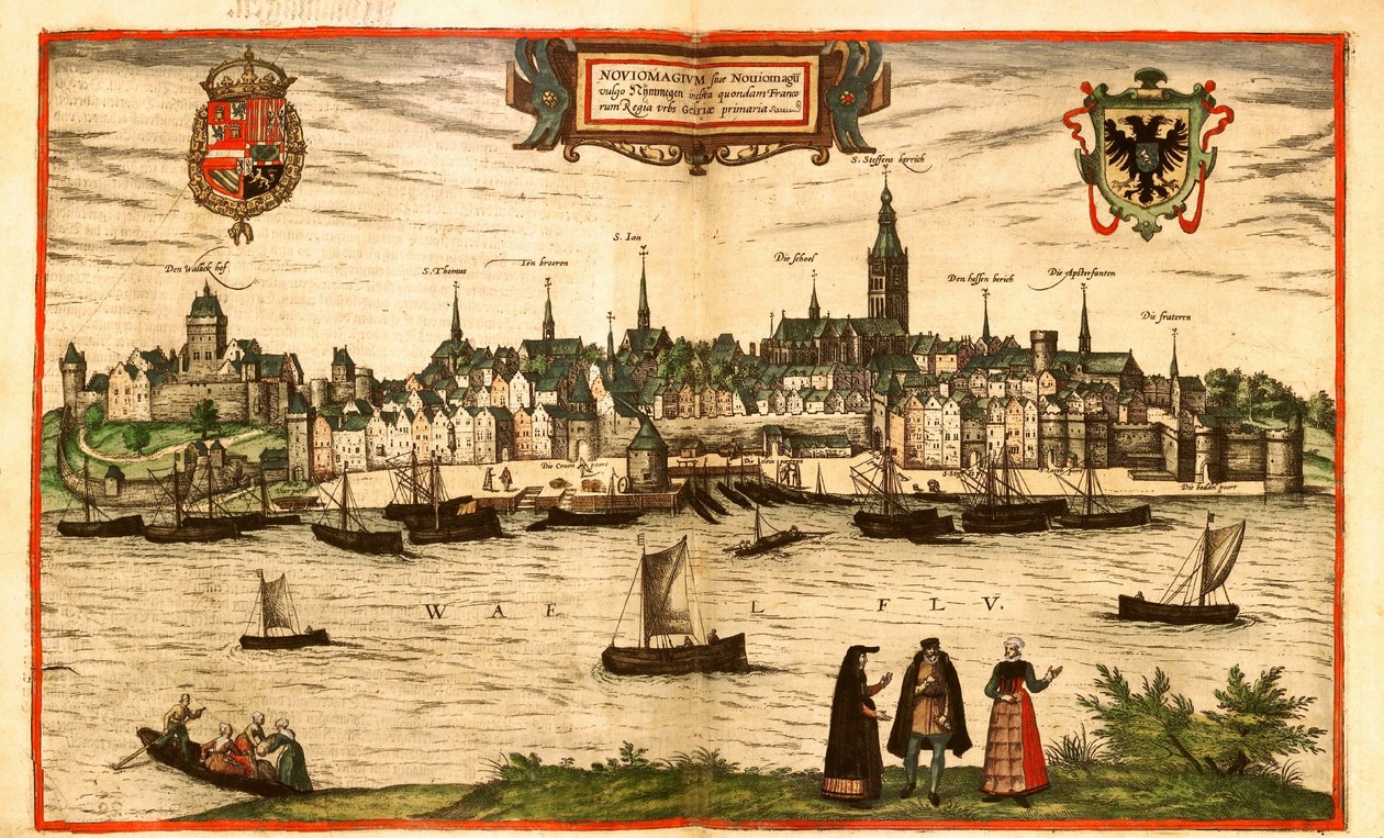 Nijmegen, Niederlande von Georg and Hogenberg Franz (1535 90) Braun