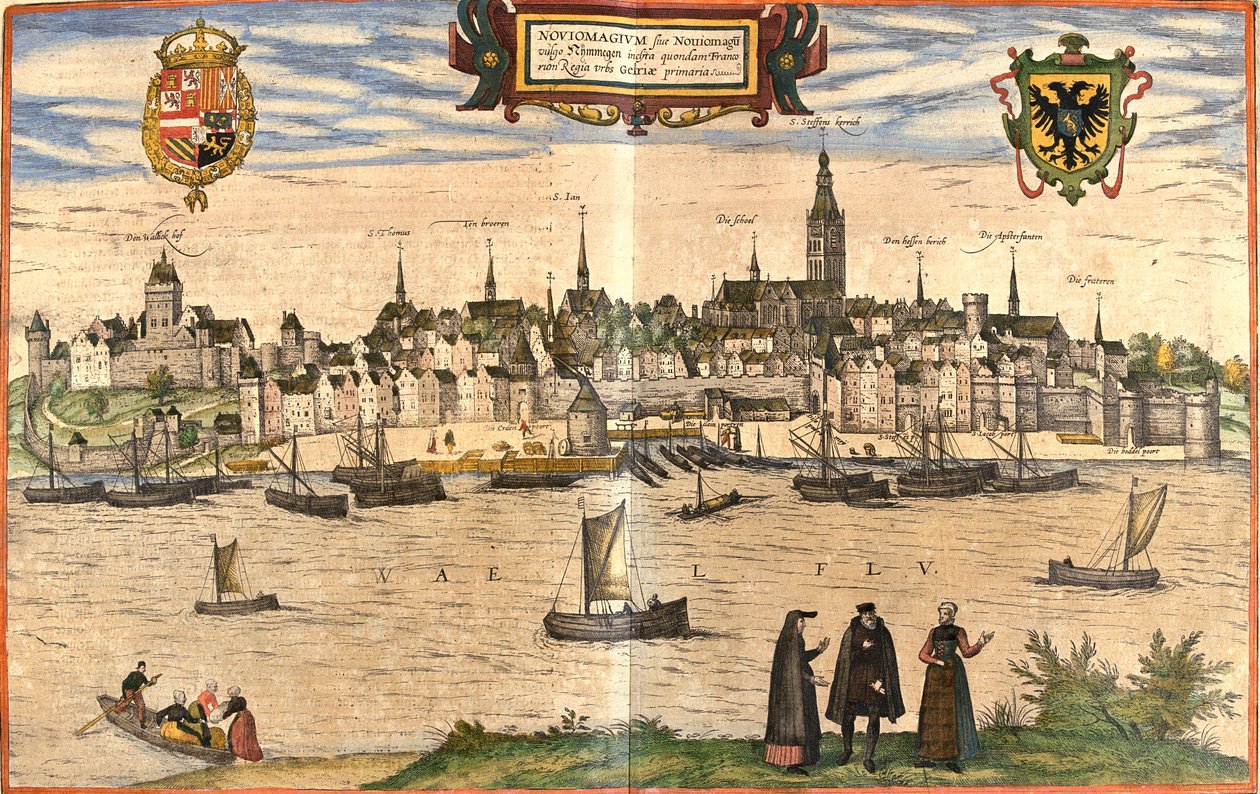 Nijmegen, Niederlande von Georg and Hogenberg Franz (1535 90) Braun