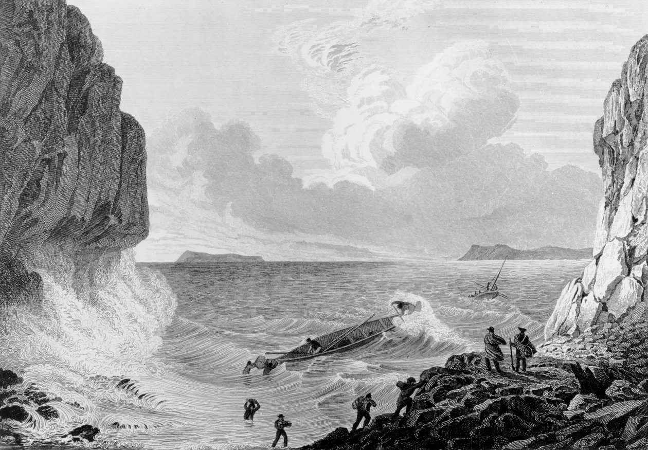 Franklins Expedition landet in einem Sturm, 1821 von George Back