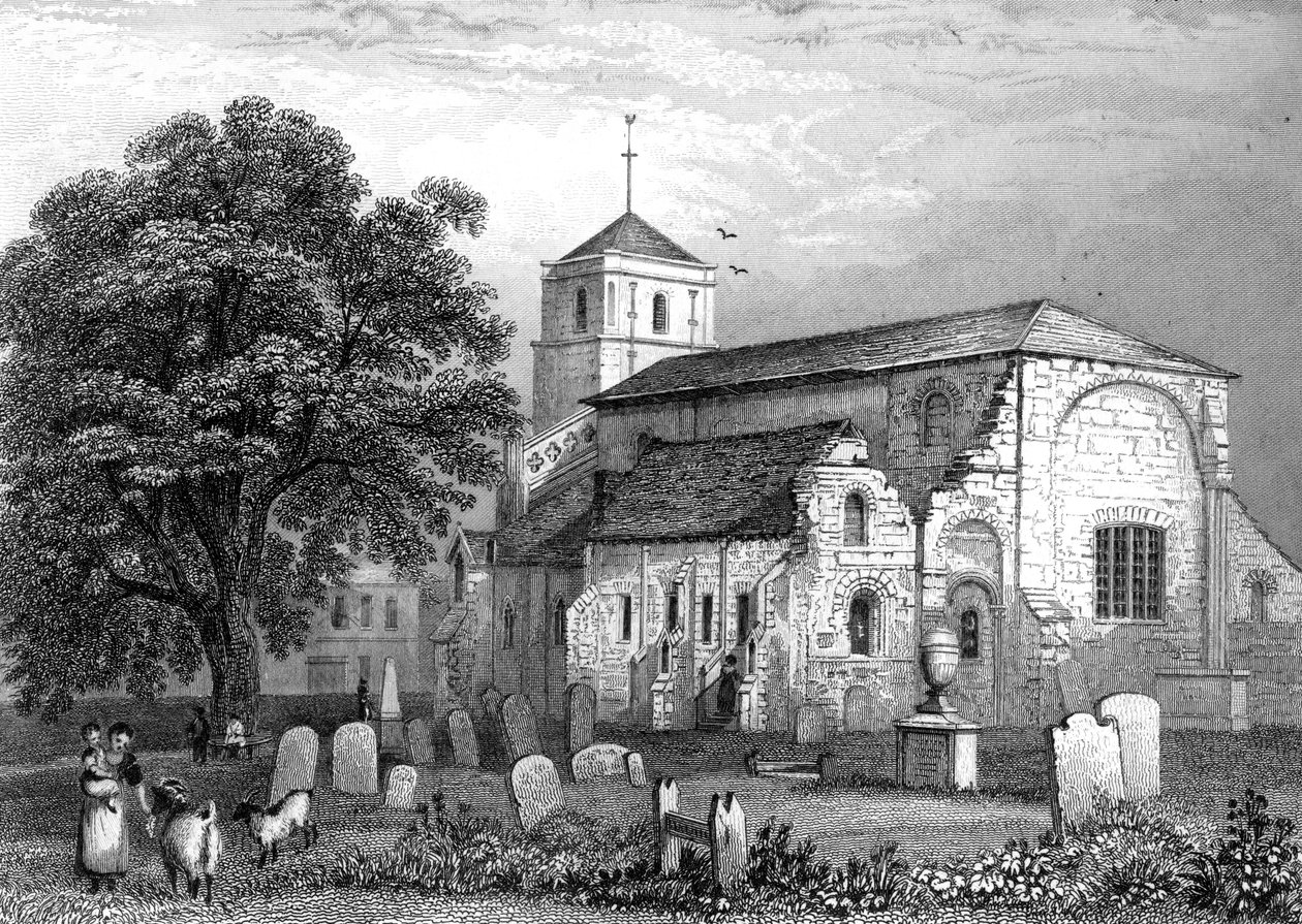 Waltham Abbey Church, Essex, graviert von John Rogers, 1831 von George Bryant Campion