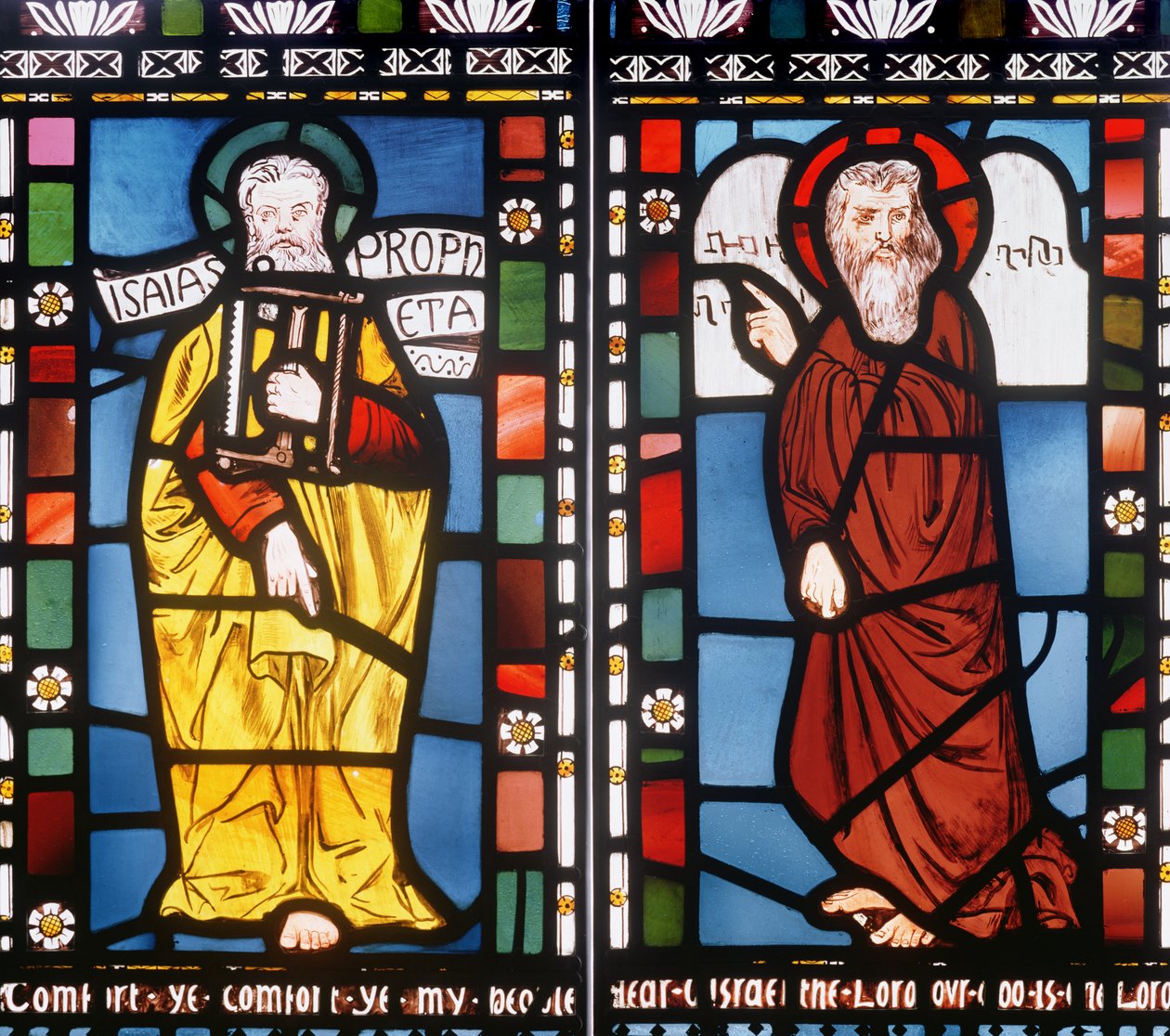 Jesaja und Moses, Detail aus dem Schöpfungsfenster, 1861 (Detail) von George Campfield