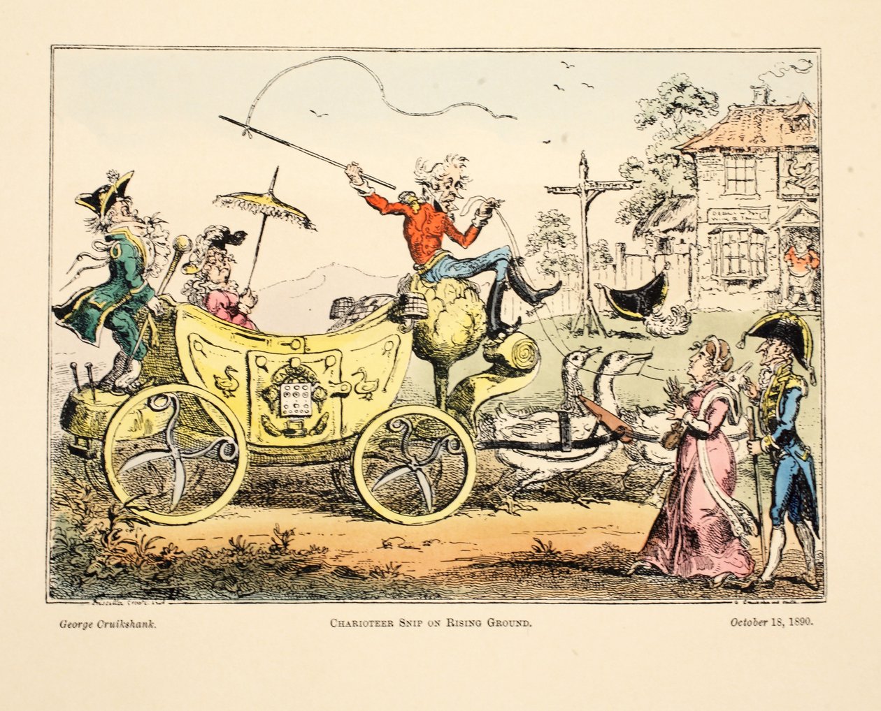 Wagenlenker Snip auf ansteigendem Boden, 1890 von George Cruikshank