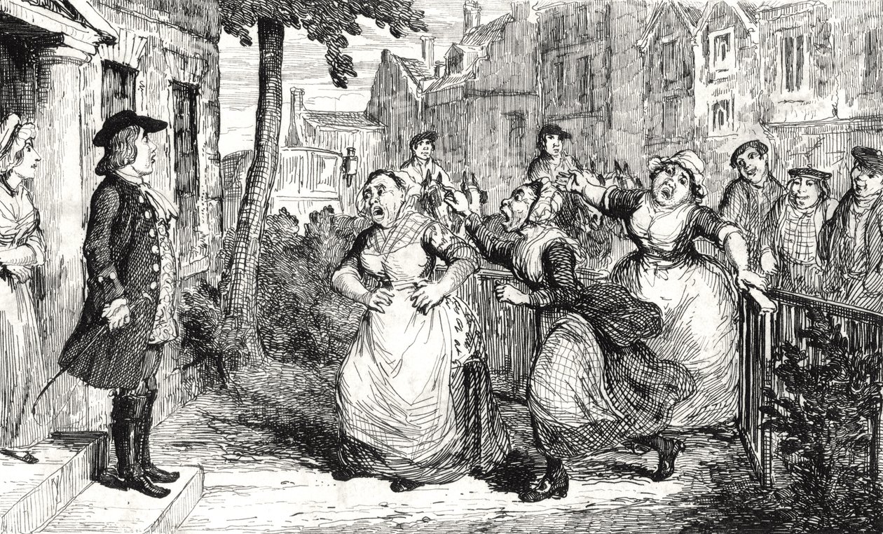 Gideon Gray spricht zu den Middlemas-Frauen, Illustration aus 