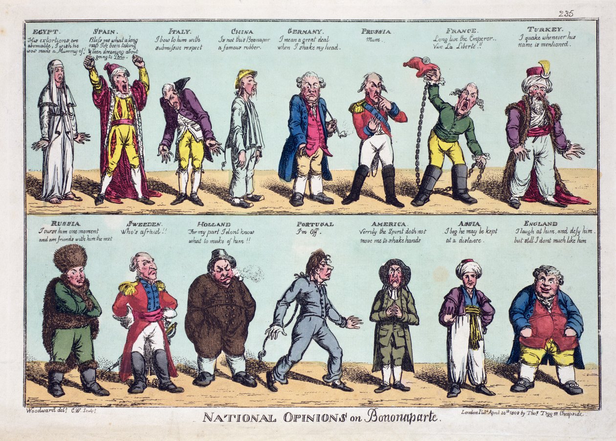 Nationale Meinungen über Bonaparte, veröffentlicht am 20. April 1808 von George Moutard Woodward