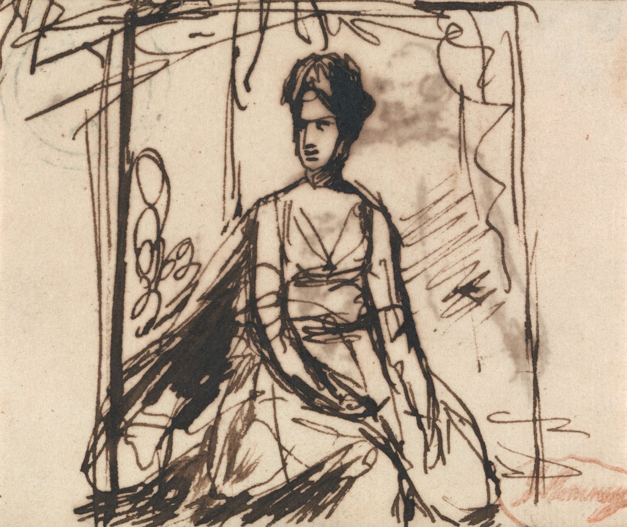 Sitzende Frau, möglicherweise Mrs. Harris von George Romney