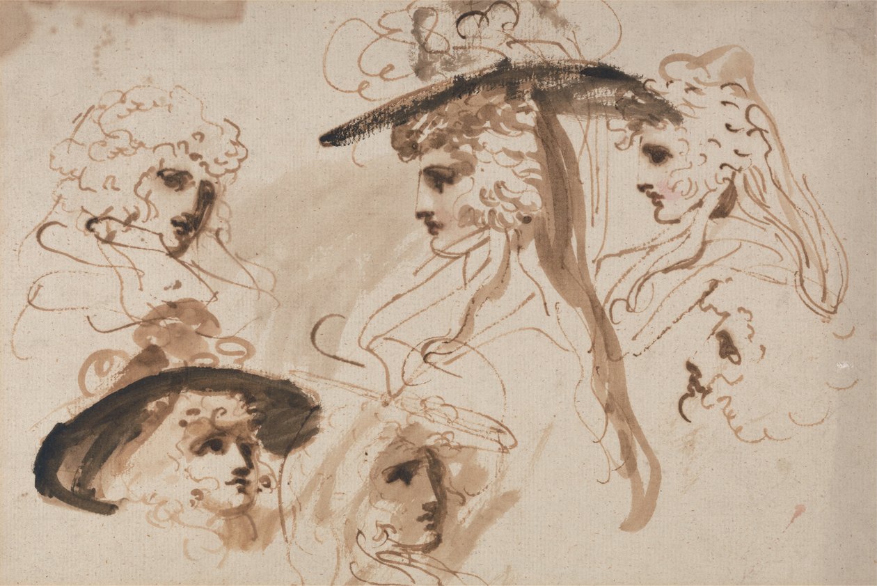 Studien für den Kopf einer Dame (Studien eines Frauenkopfes) von George Romney
