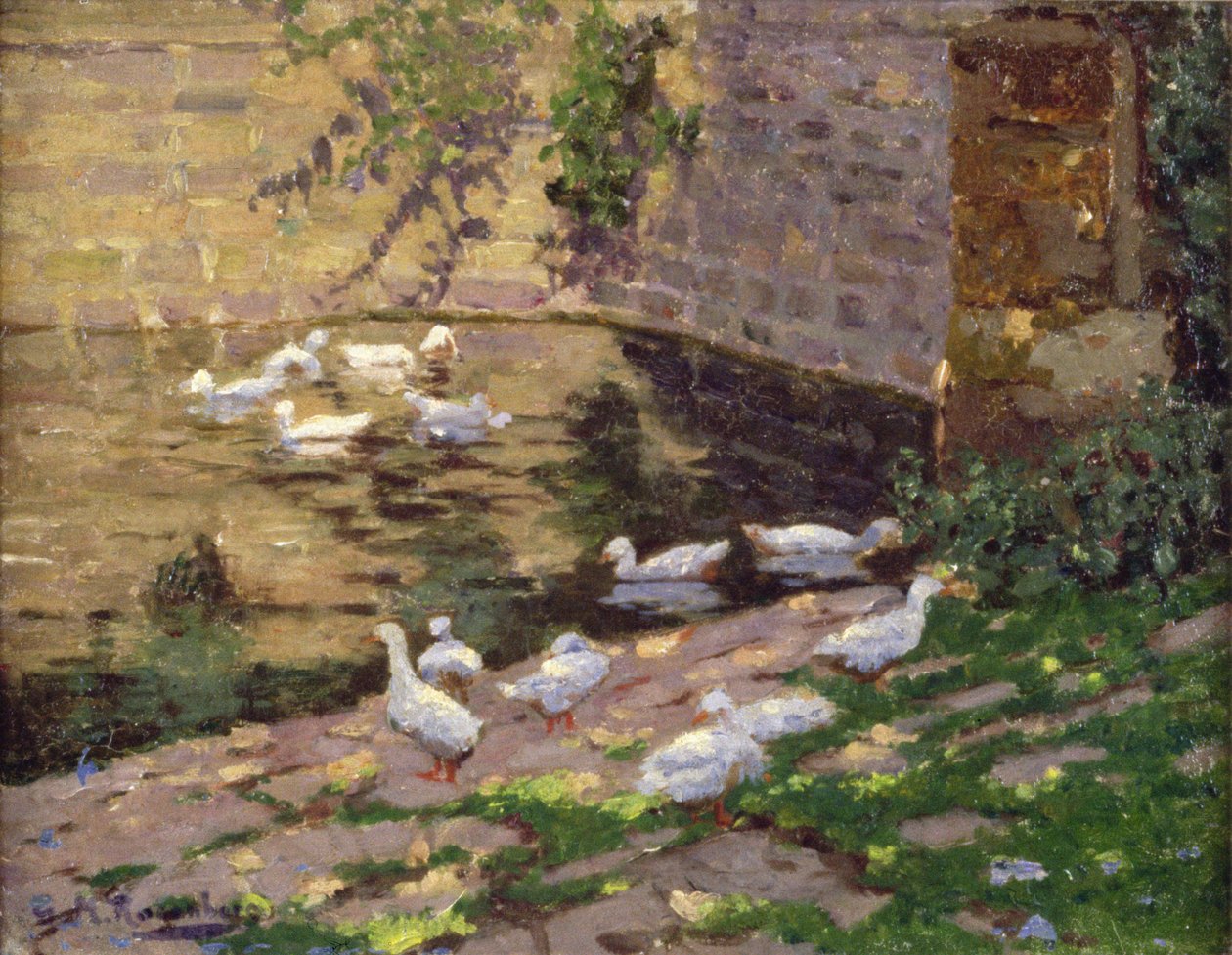 Enten auf einem Teich von George Rosenberg