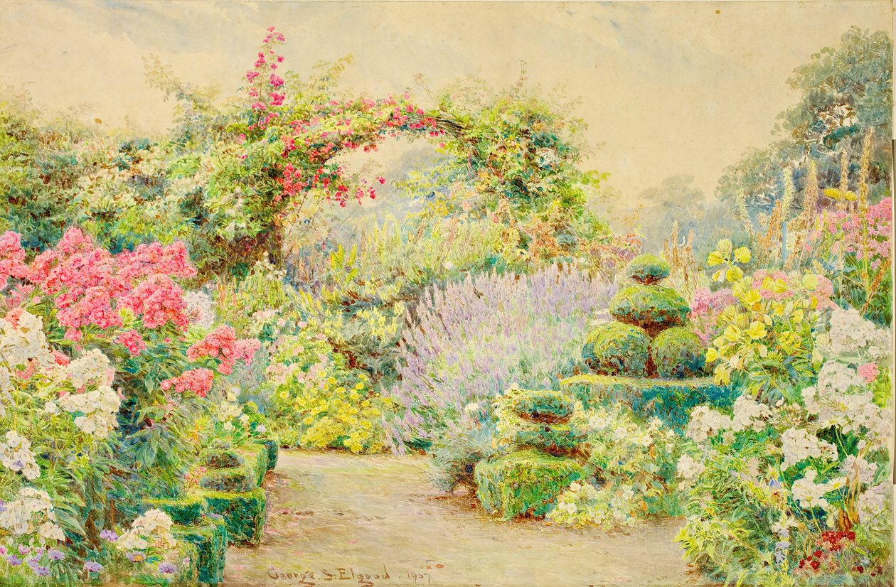 Roundscliffe, ein Garten in Leicestershire, 1907 von George Samuel Elgood