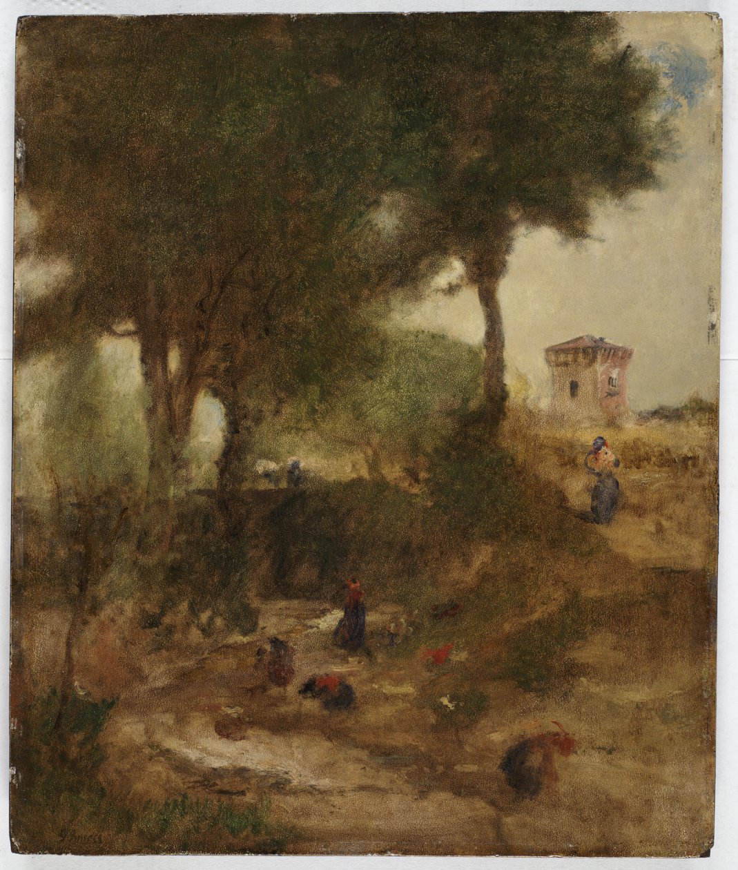 Skizze für Waschtag bei Perugia, 1873 von George Inness