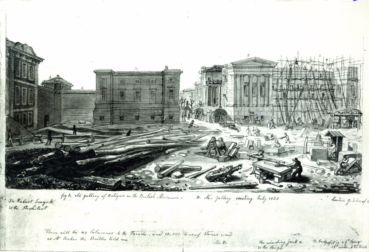 Bau der Neuen Galerie des British Museum von George Snr Scharf