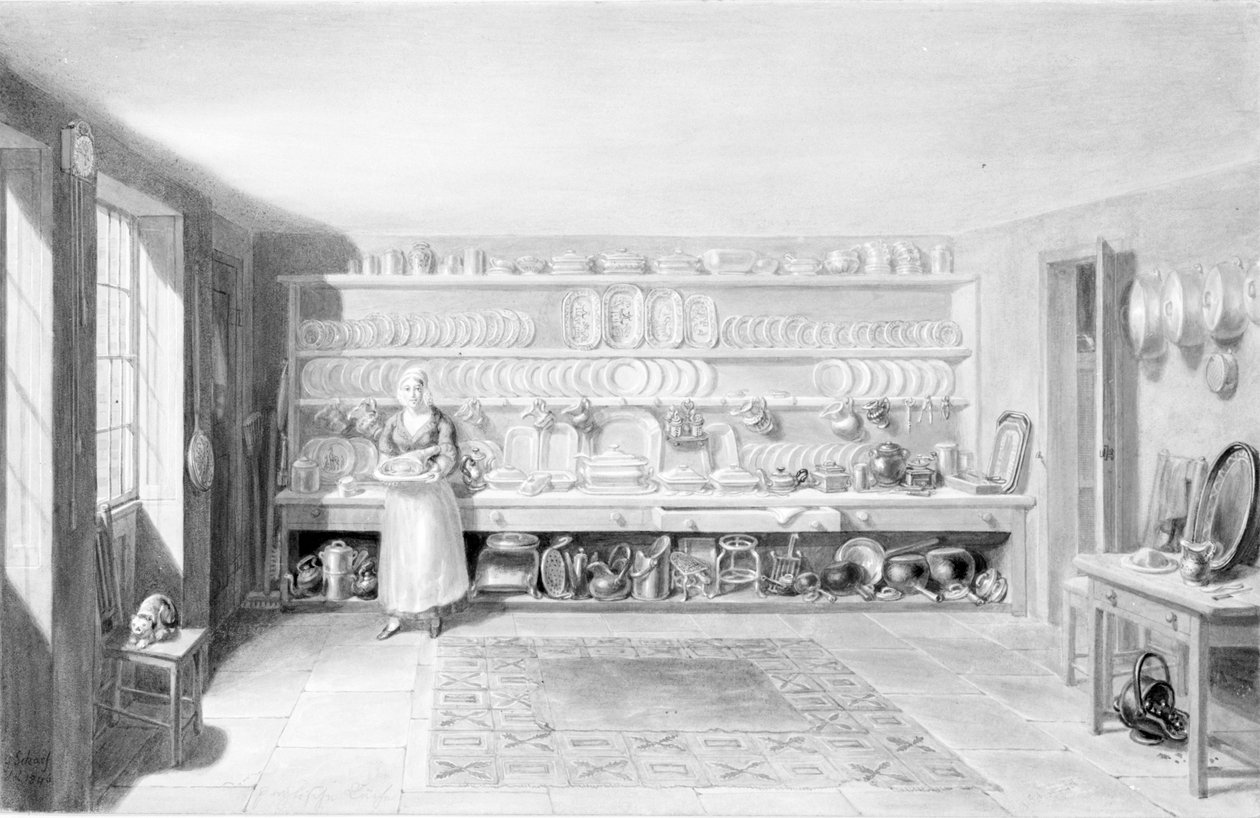 Die Küche des Künstlers in der Francis Street, 1846 von George Snr Scharf