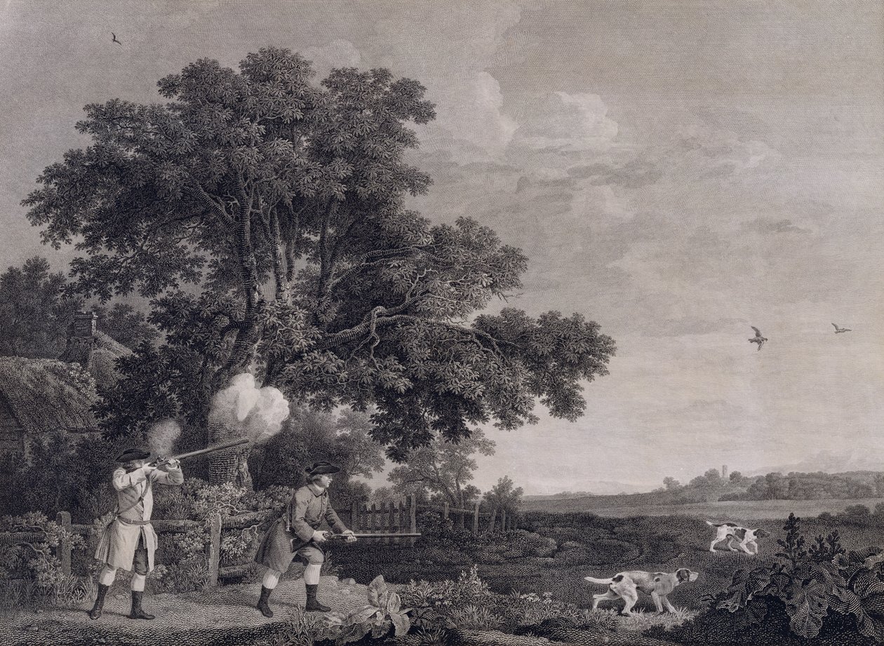 Schießen, Platte 3, graviert von William Woollett (1735-85) 1770 von George Stubbs