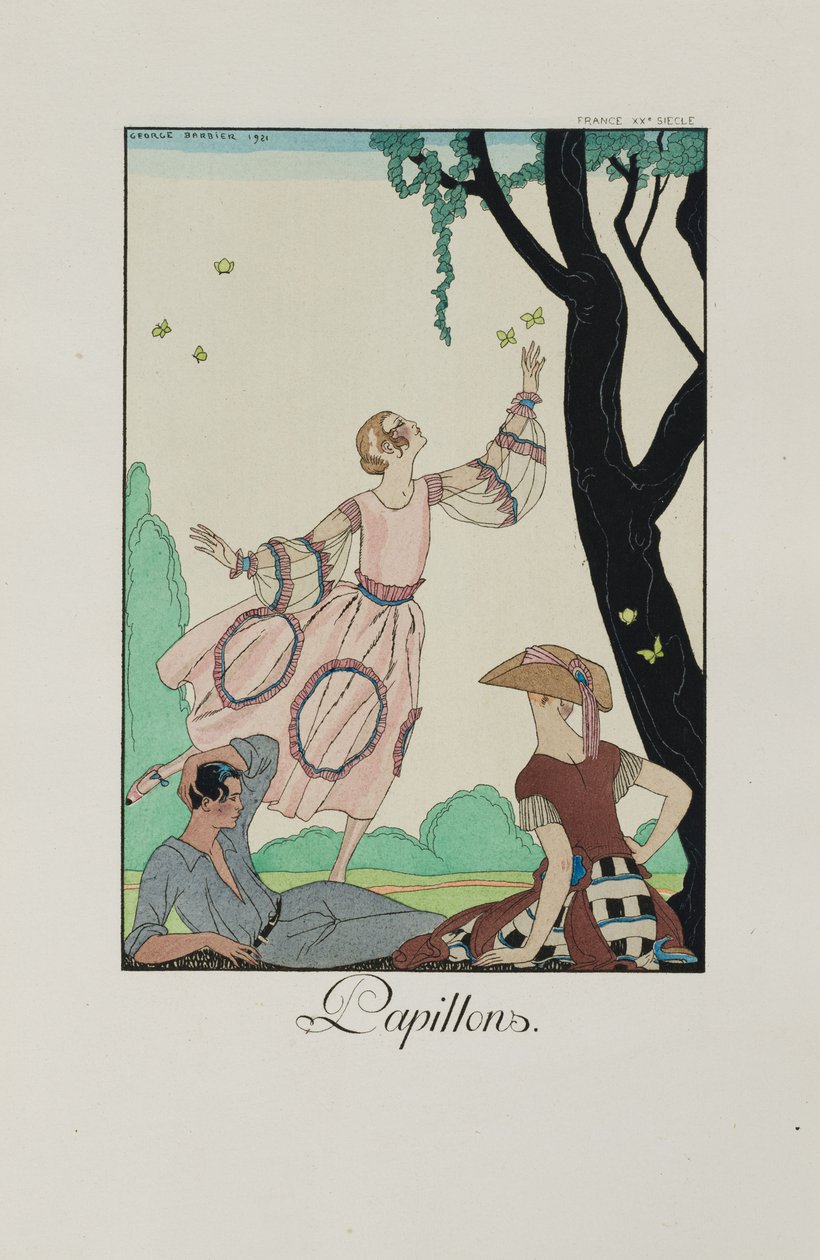 Falbalas et fanfreluches: Papillons, 1921 von George Barbier
