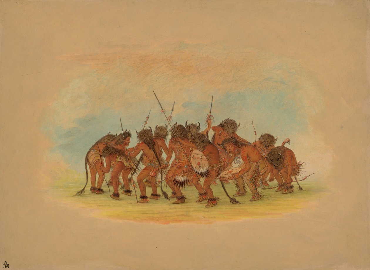 Buffalo-Tanz - Mandan von George Catlin