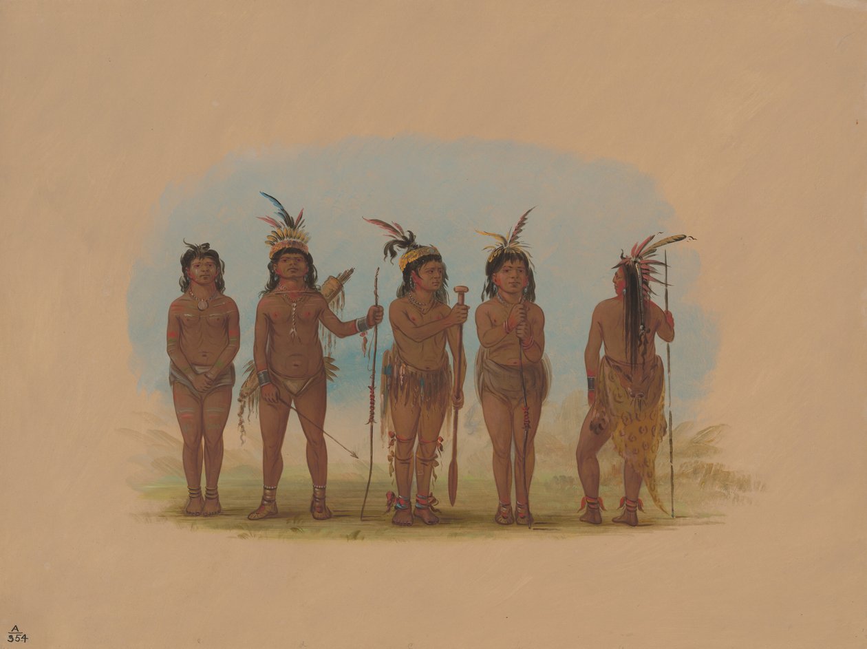 Fünf Kariben-Indianer von George Catlin