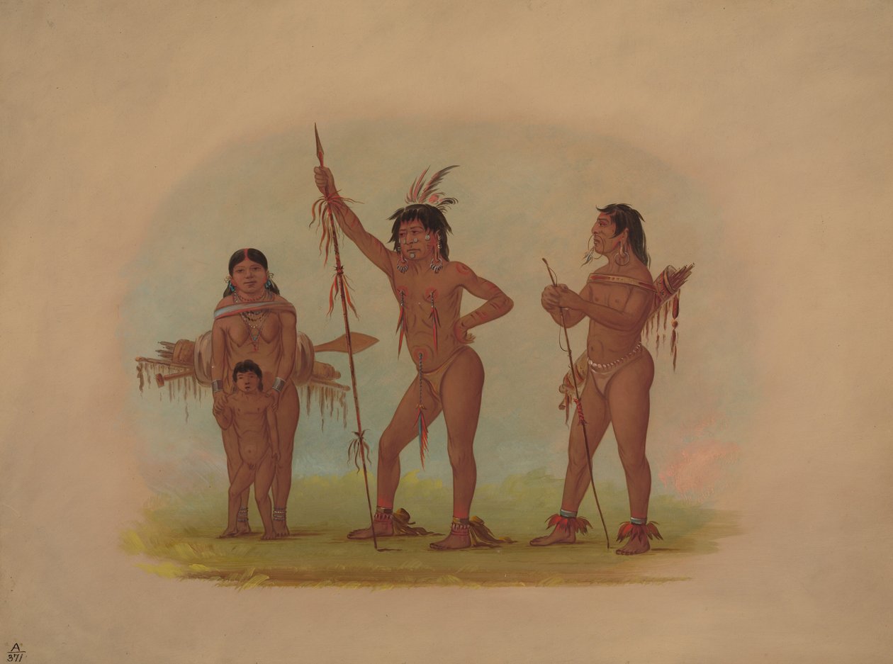 Vier Mura-Indianer, 1854-1869 von George Catlin