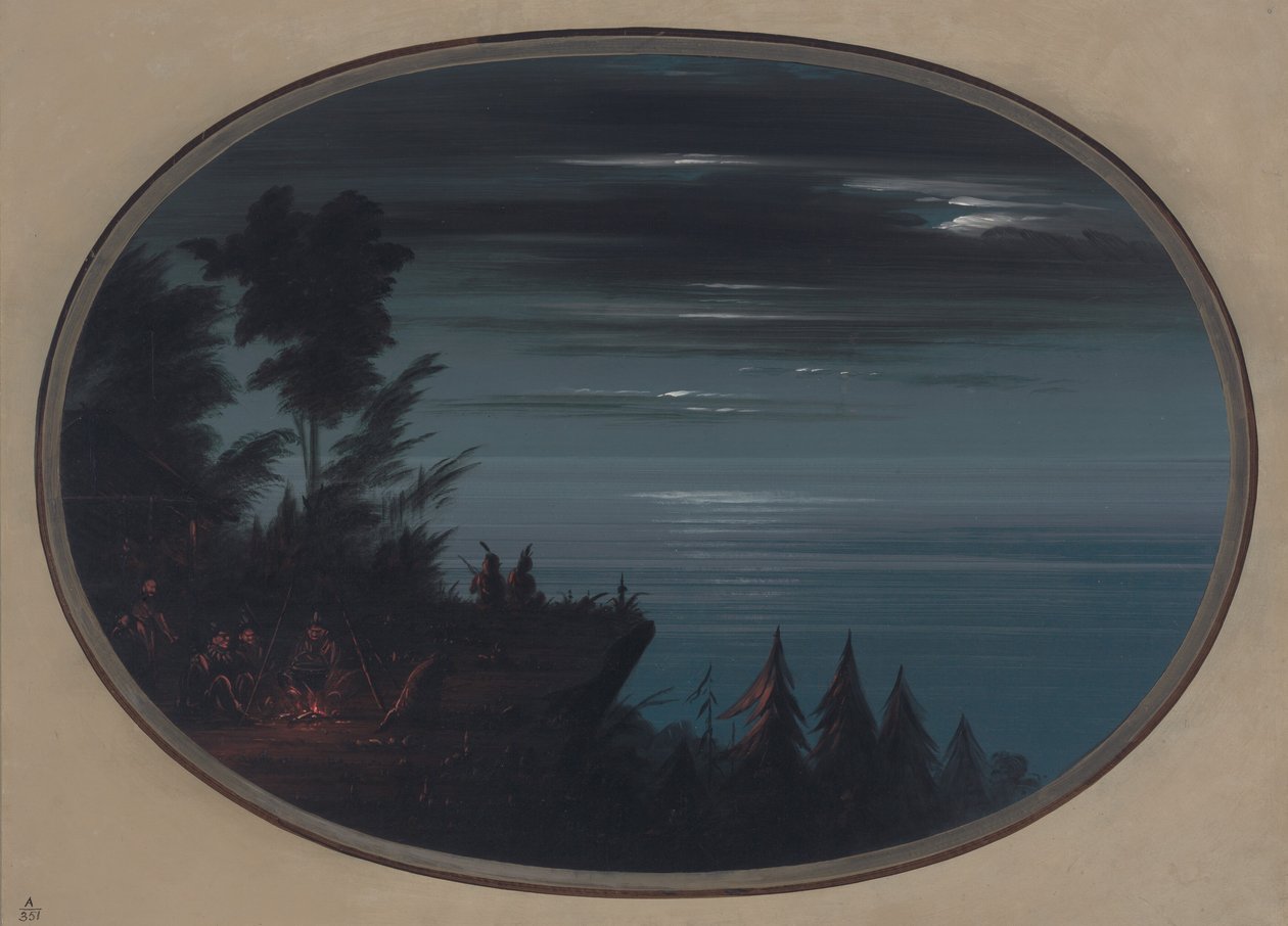 Nayas Dorf bei Nacht, 1855-1869 von George Catlin