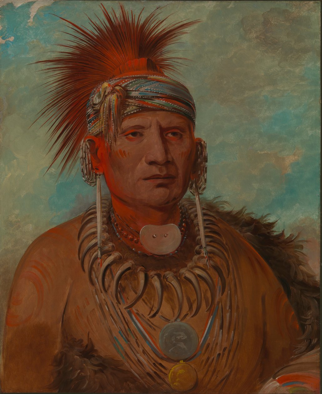 Neu-mon-ya, Gehender Regen, Kriegshäuptling, 1844-1845 von George Catlin