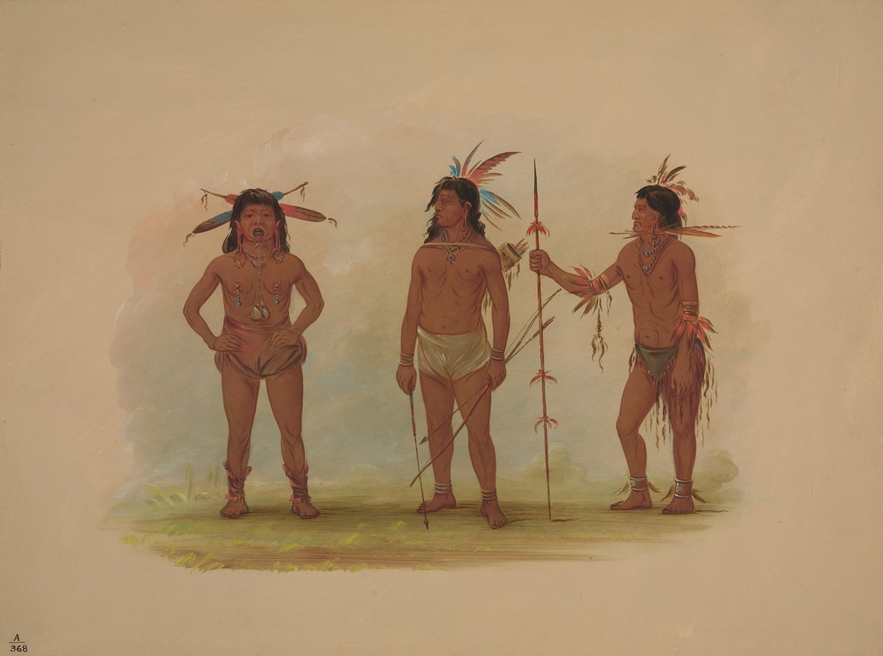 Drei Omagua-Männer, 1854-1869 von George Catlin