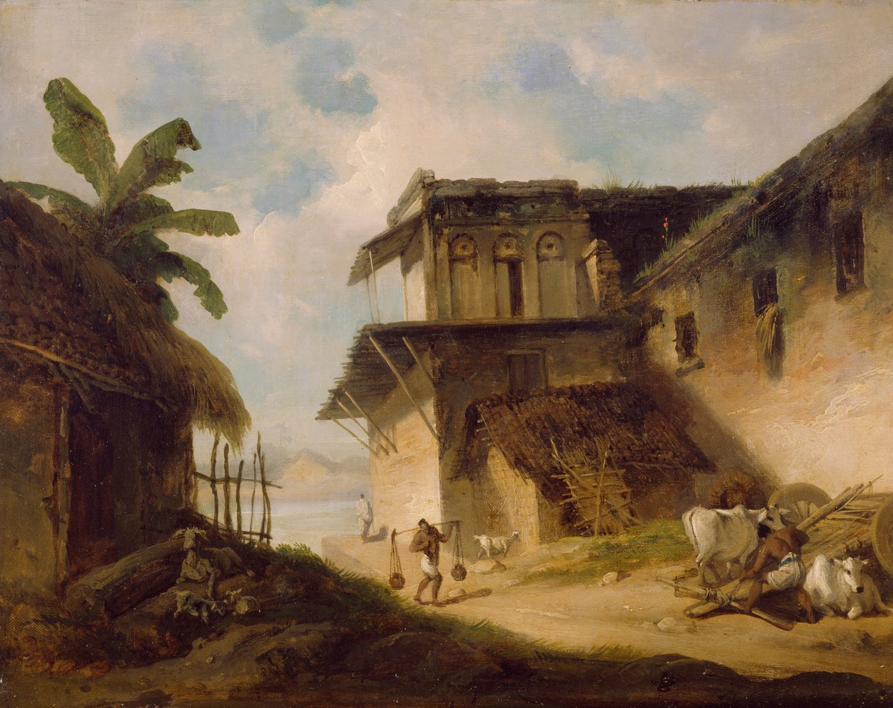 Bengalisches Dorfszene, 1819-1821 von George Chinnery
