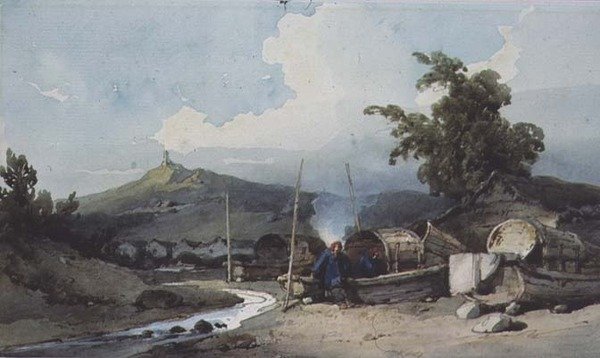 Bootswohnungen, Macao, China von George Chinnery