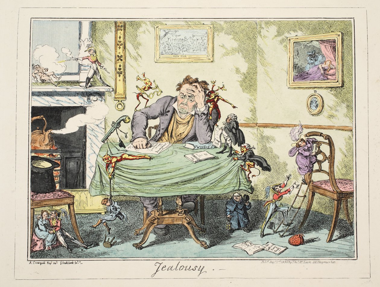 Eifersucht, veröffentlicht 1835 von George Cruikshank