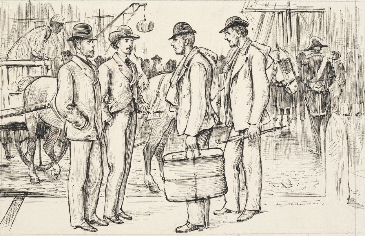 Treffen in einem Hafen von George du Maurier