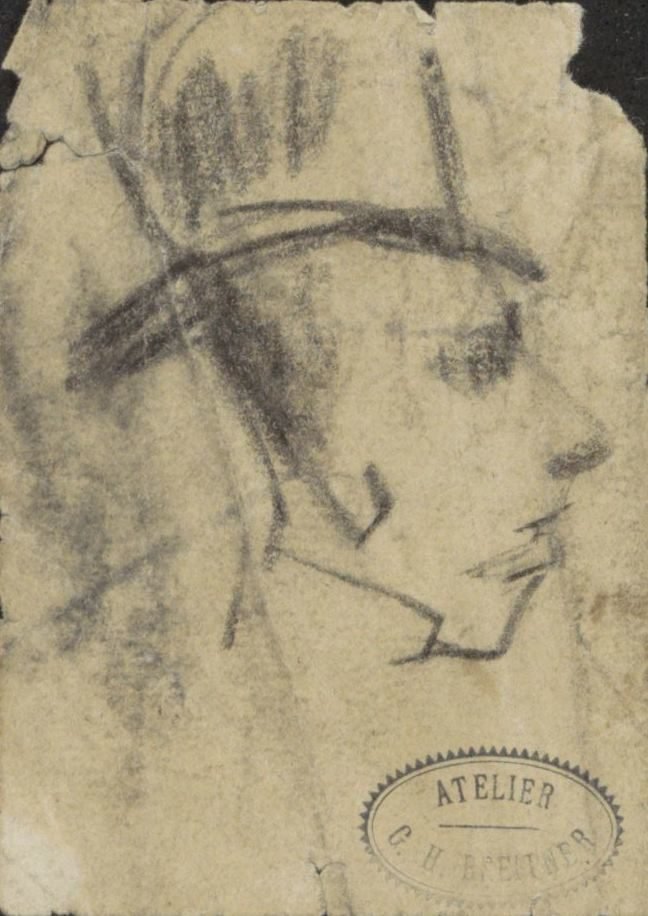 Männerkopf mit Hut von George Hendrik Breitner