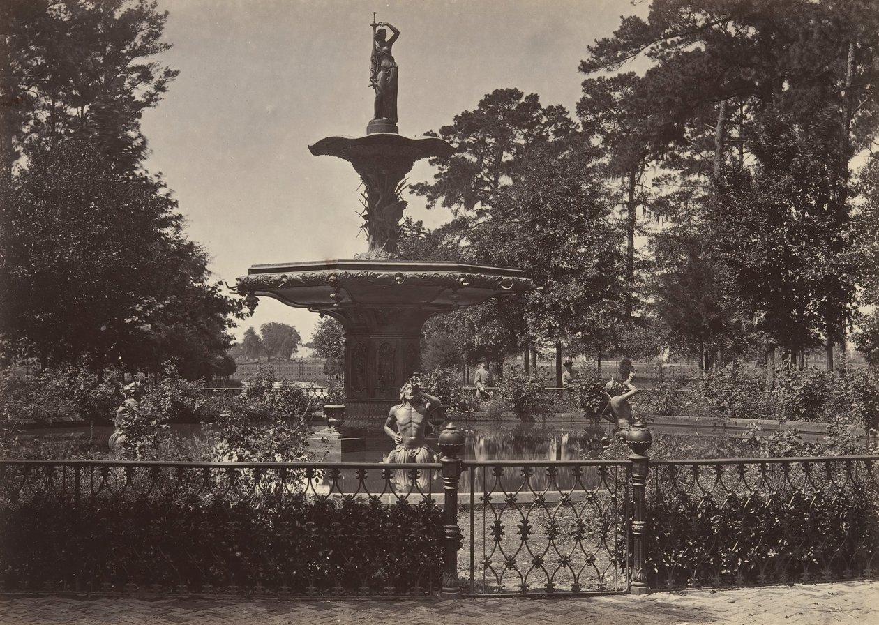 Brunnen, Savannah, Georgia, 1860er Jahre von George N. Barnard