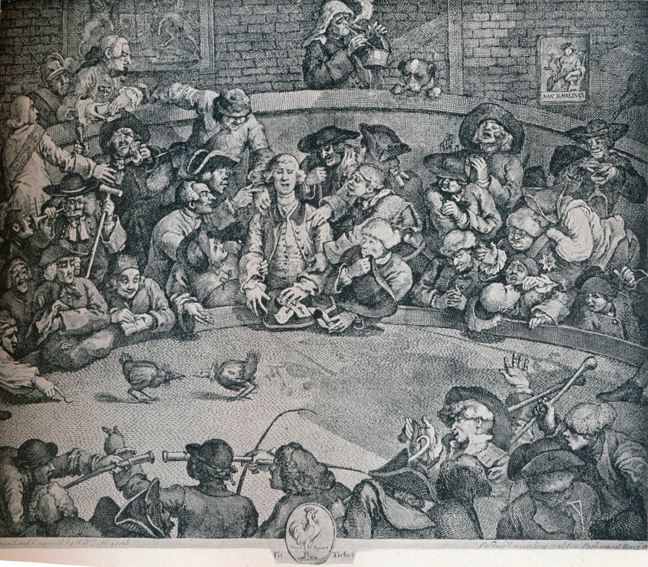 Der Hahnenkampf, um 1840, 1917 von George Presbury