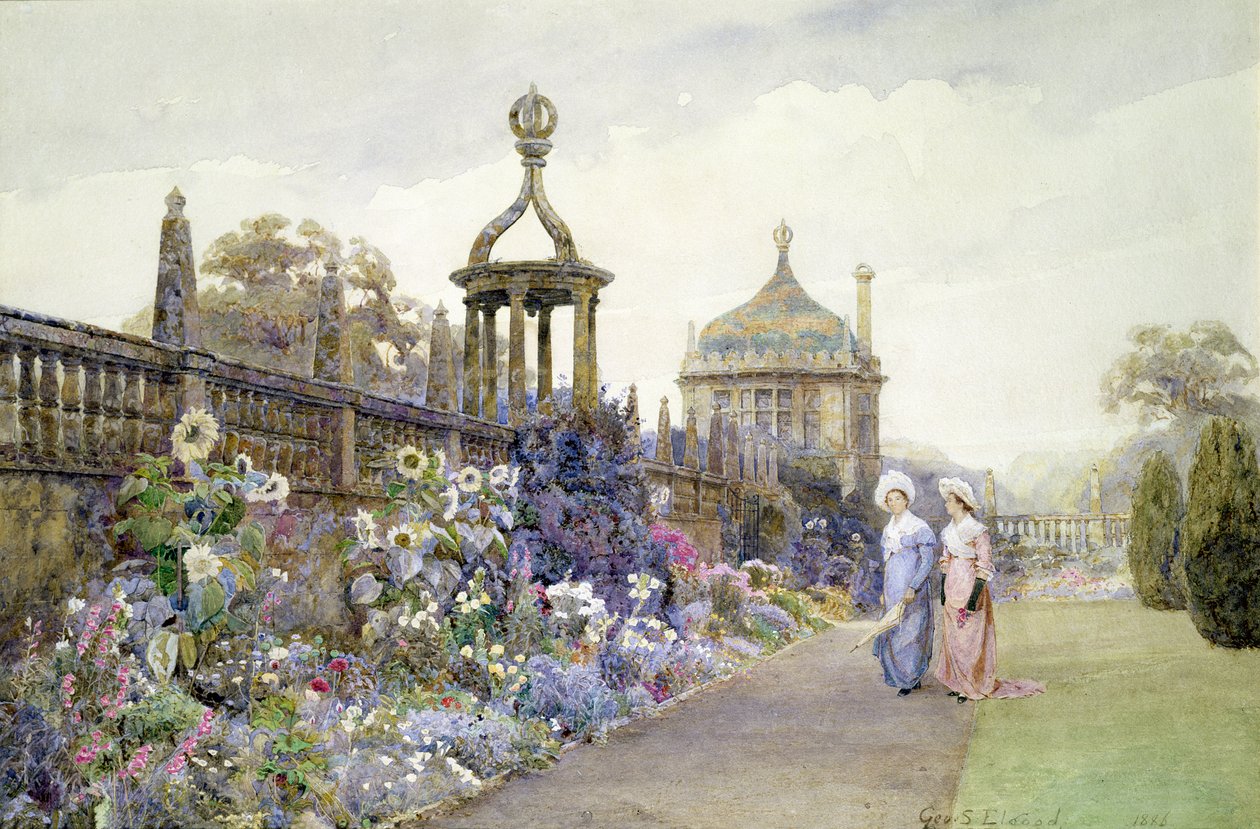 Montacute, Sonnenblumen, 1886 von George Samuel Elgood