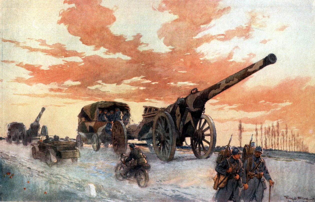 Konvoi motorisierter Artillerie, 1918 von Georges Bertin Scott