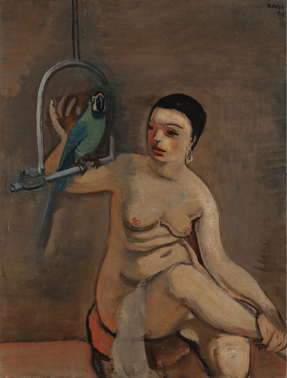 Frau mit Papagei von Georges Karpeles