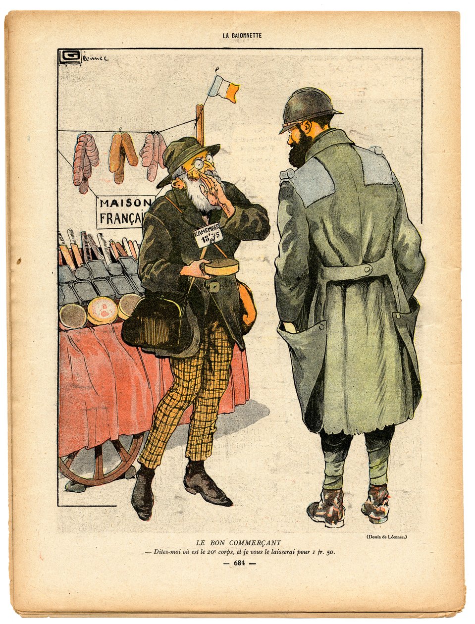 La Baionnette, Satirisch in Farben von Georges Leonnec